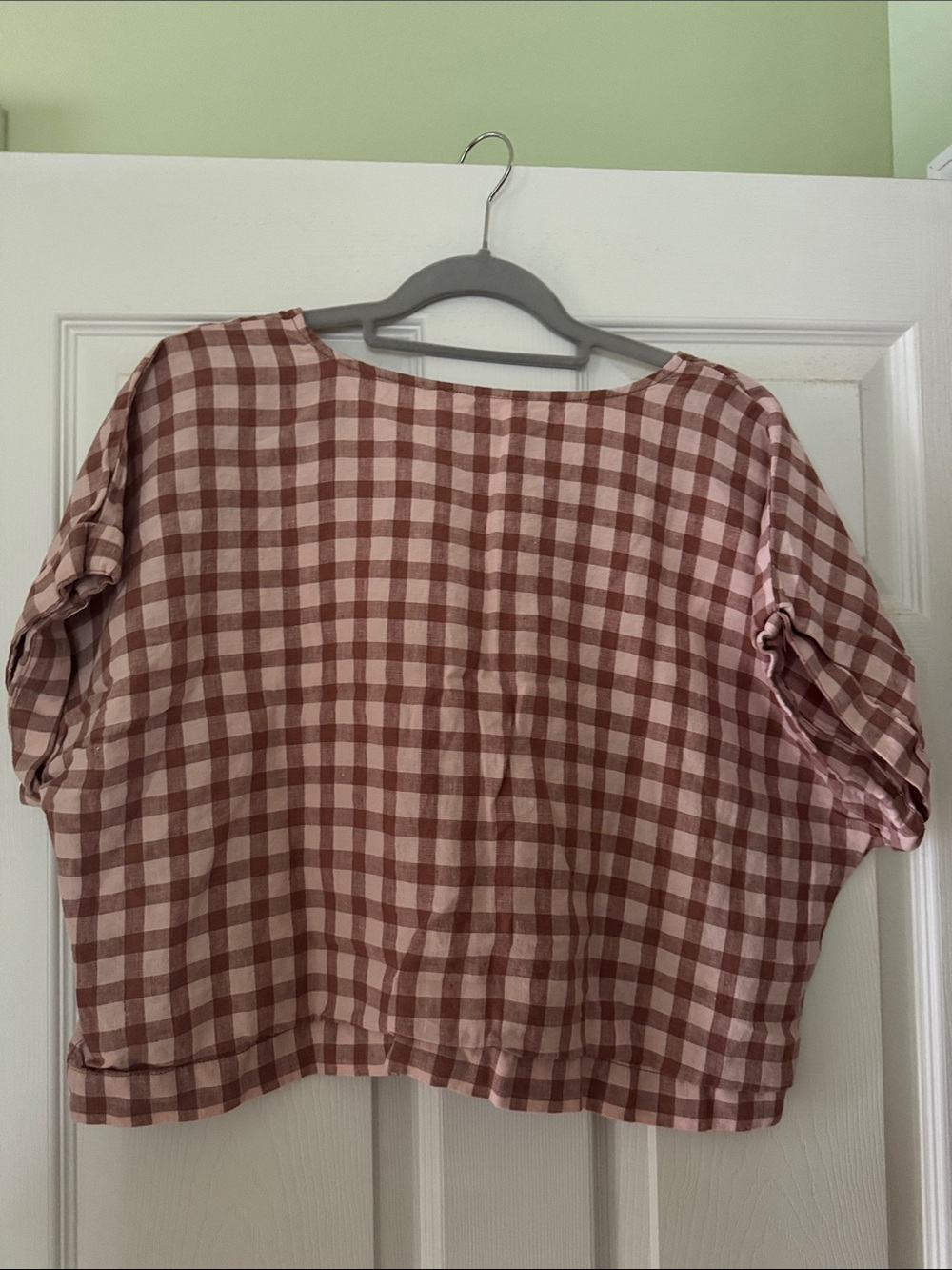 Lou & Grey Dusty Pink Gingham Linen Shirt - Picture 3 of 3